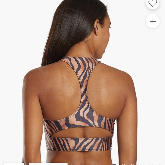 Onzie Dark Plum Shimmer Crop Top/Yoga Bra (fits size small) - Picture 4 of 5